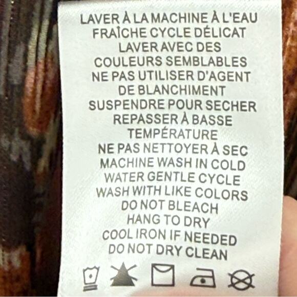 Joie Watercolor Ikat Gold Metallic V-Neck Flutter Sleeve Pullover Blouse Cami XS - Picture 8 of 8